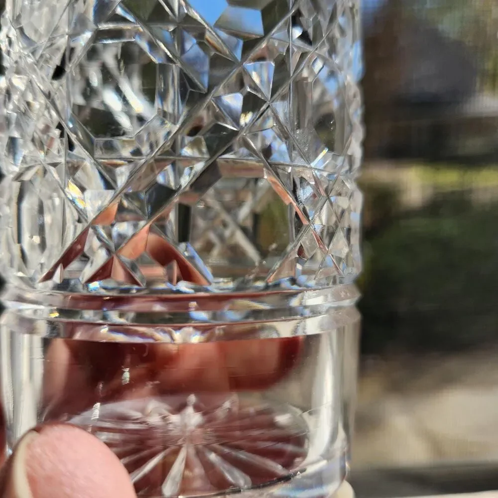 Cut Crystal Cherry Jar Vanity w Lid Antique Victorian Glass ABCG Era Barware VTG